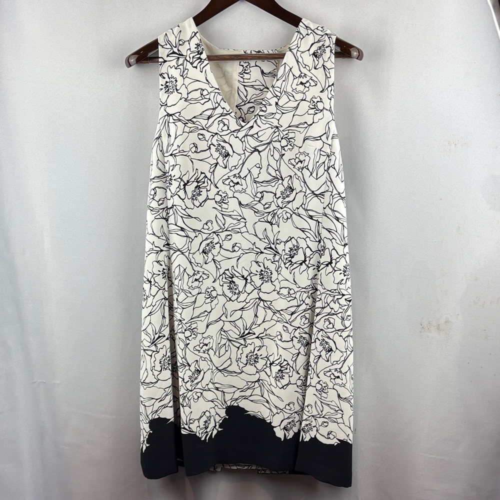 Cynthia Steffe Black and White Floral Midi Dress